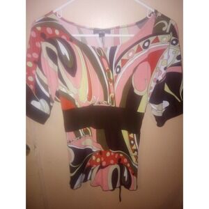 Bcx Retro Pink, Brown Medium Blouse‎